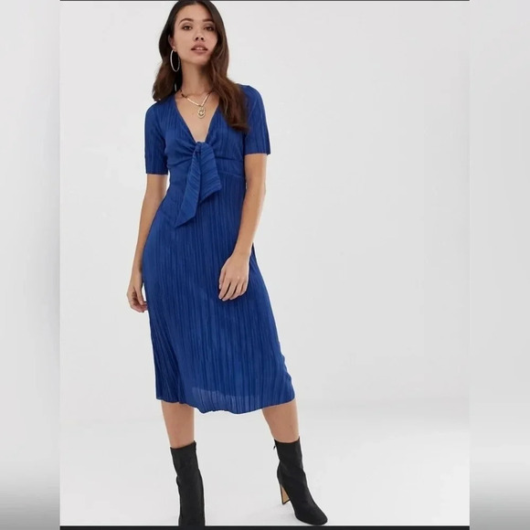 NWT ASOS PLISSE TEA MIDI DRESS - Picture 2 of 12